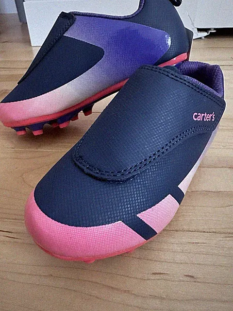 Carter's Outdoor Cleats Sports Play Easy On/Off Purple Pink Sz 10 Toddler Girls