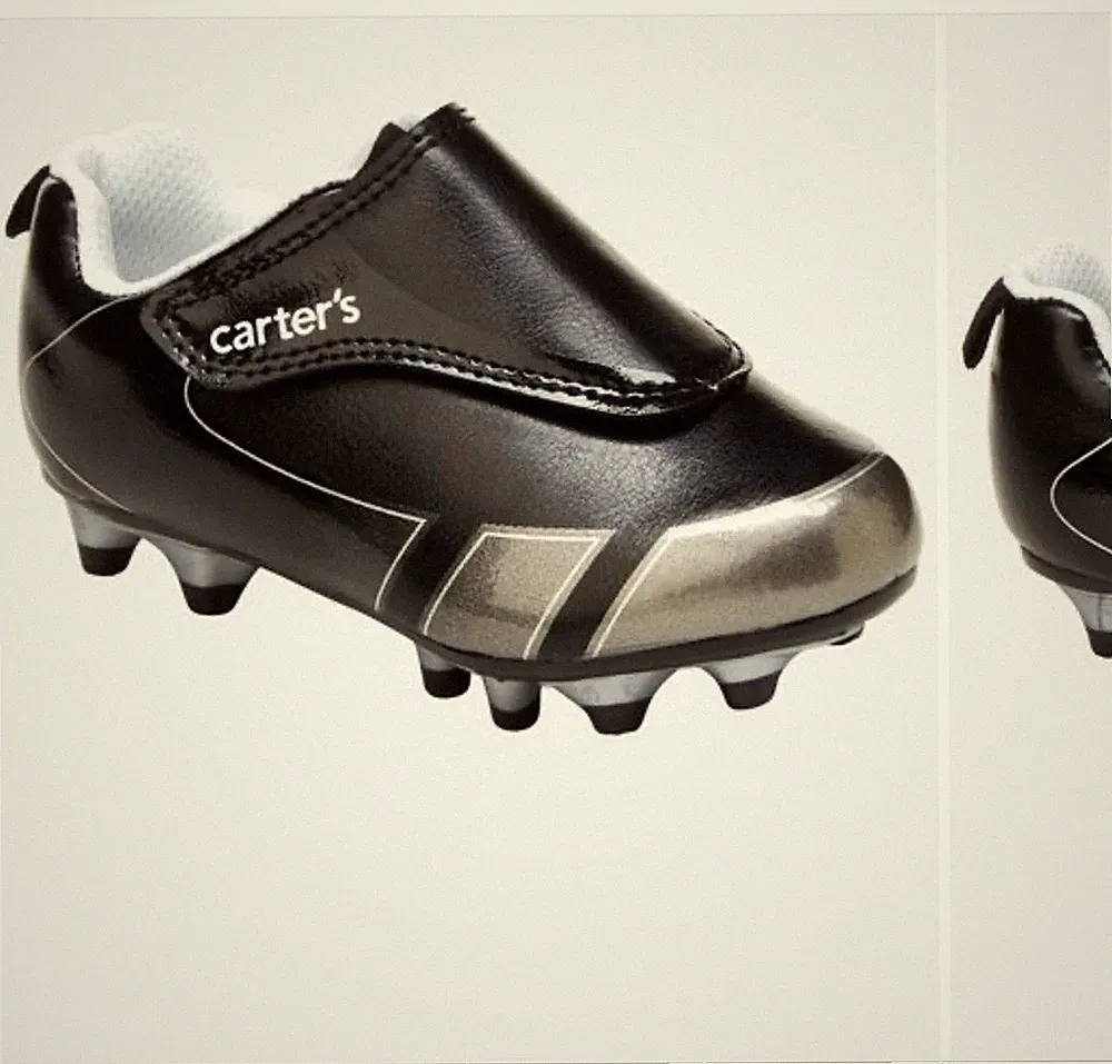 Carter’s Toddler Soccer Cleats – Black, Size 8 – Excellent Condition