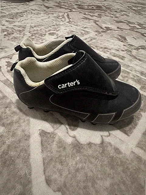 Carter's Unisex Kids Baseball Cleats Black White Size 9