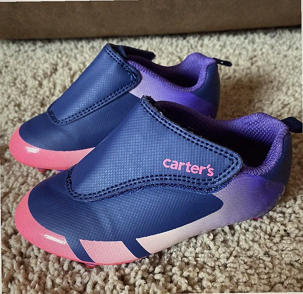 Carters Girls Fica Hook Loop Sports Soccer Cleats Fica Purple Size 7k
