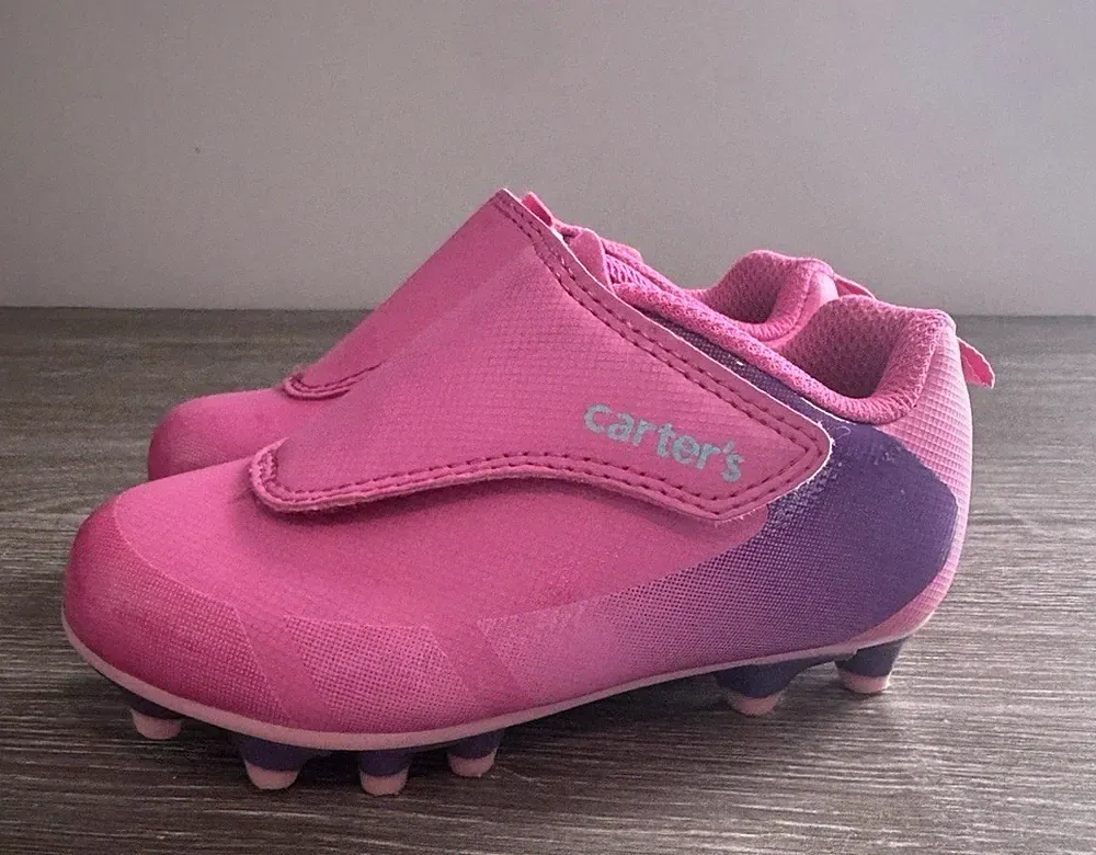 CARTERS GIRLS SPORTS SOCCER CLEATS PURPLE PINK SIZE TODDLER 7