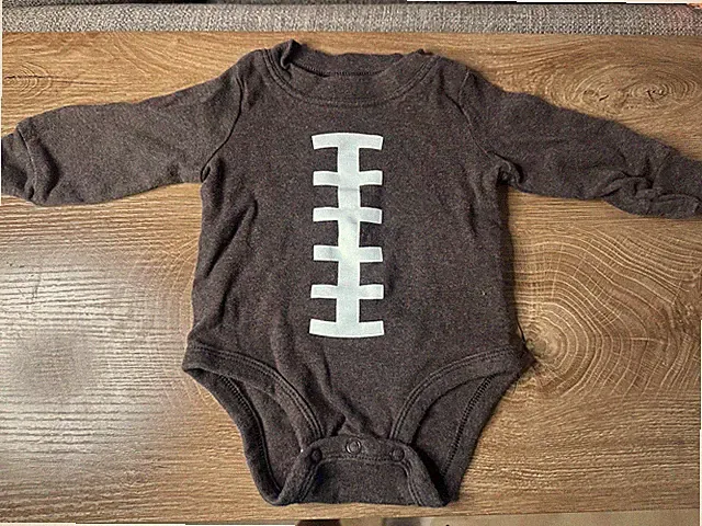 Carters Long Sleeve Brown Football Bodysuit Size 3M