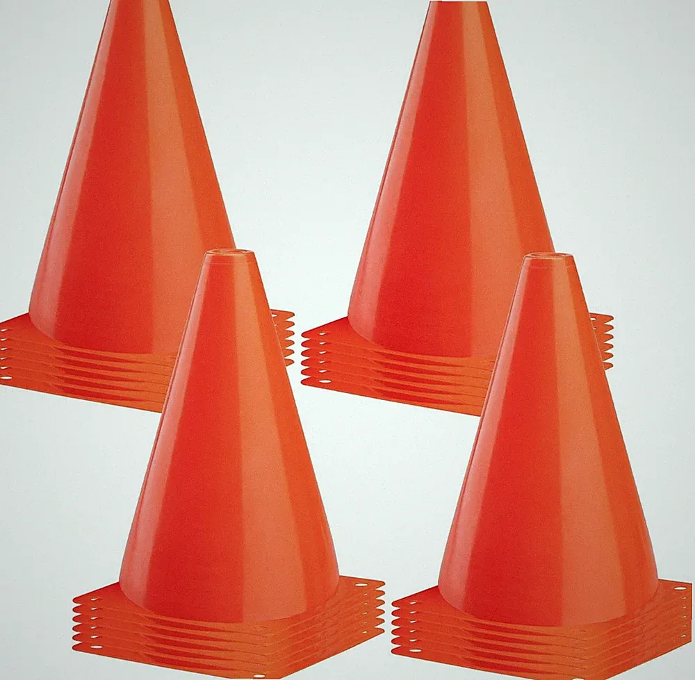 CARTMAN 9 Inch 24 Pack Plastic Training Cones, Agility Soccer Cones, Indoor O...