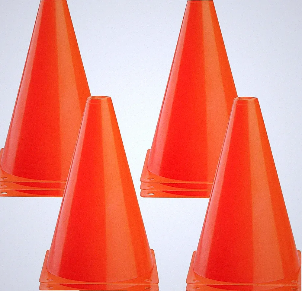 CARTMAN Plastic Training Cones (Set of 12 Pack 9") Agility Soccer