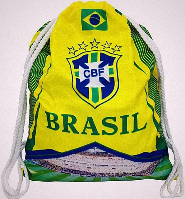 CBF Brasil Sports Bag Football Clubs Bag Drawstring Brasil Flag Sports Bag