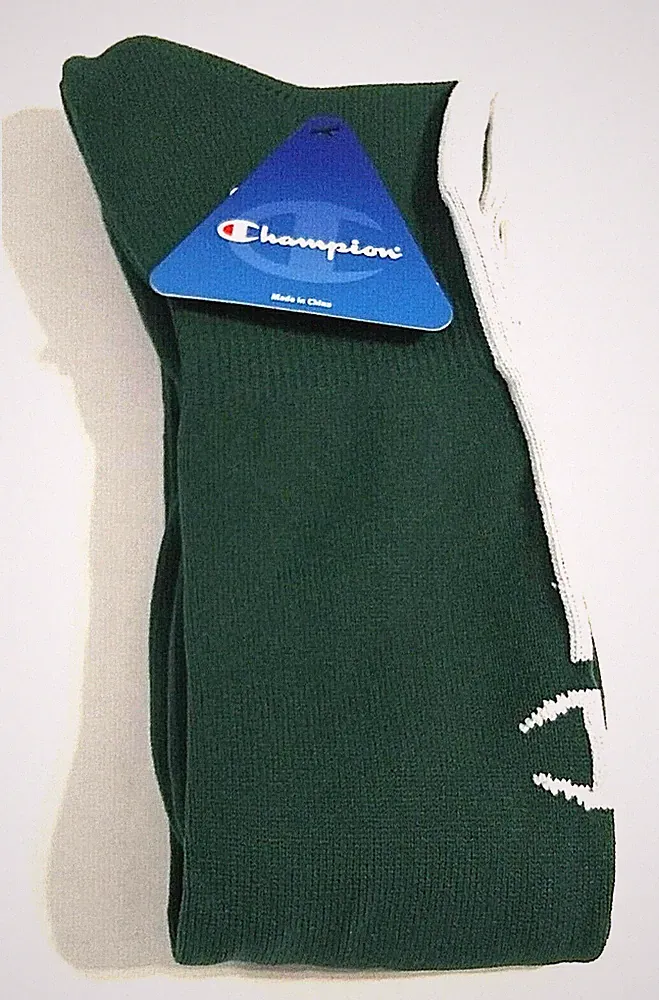Champion Soccer Socks, Dark Green, Medium/Large, Free Shipping!