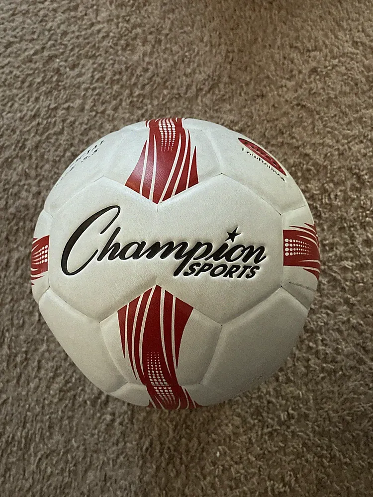 Champion Sports Futsal Low Bounce Ball - Size 3.5 - White/Red Gently Used