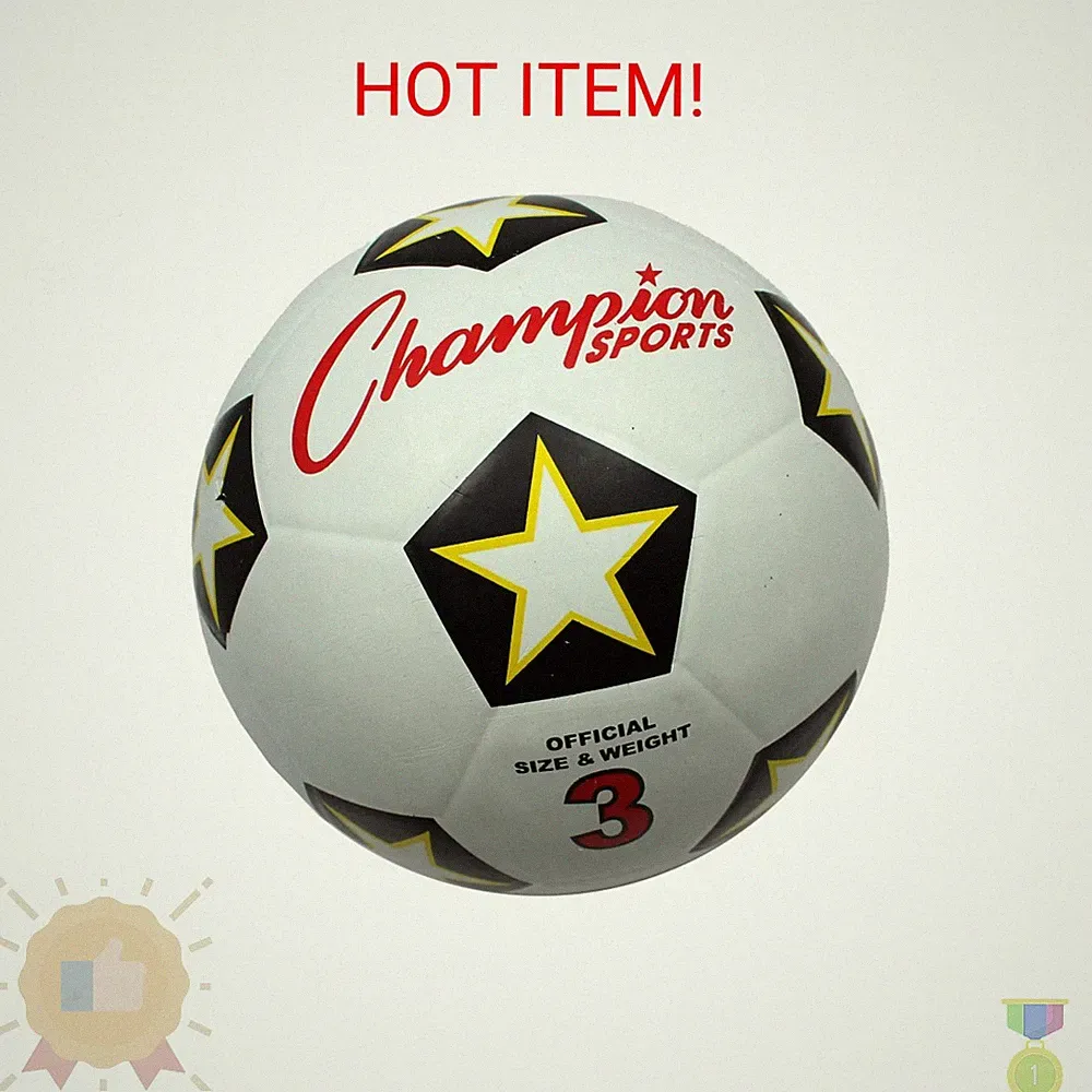 Champion Sports Rubber Soccer Ball – Durable Youth Training Ball for Indoor & Ou