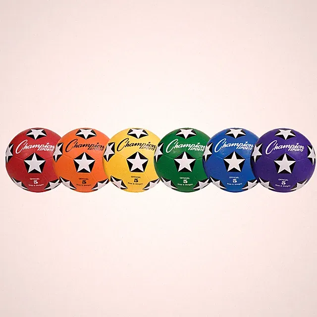 Champion Sports Size 5 Multi Color Rubber Soccer Ball Set Of 6 For Practice