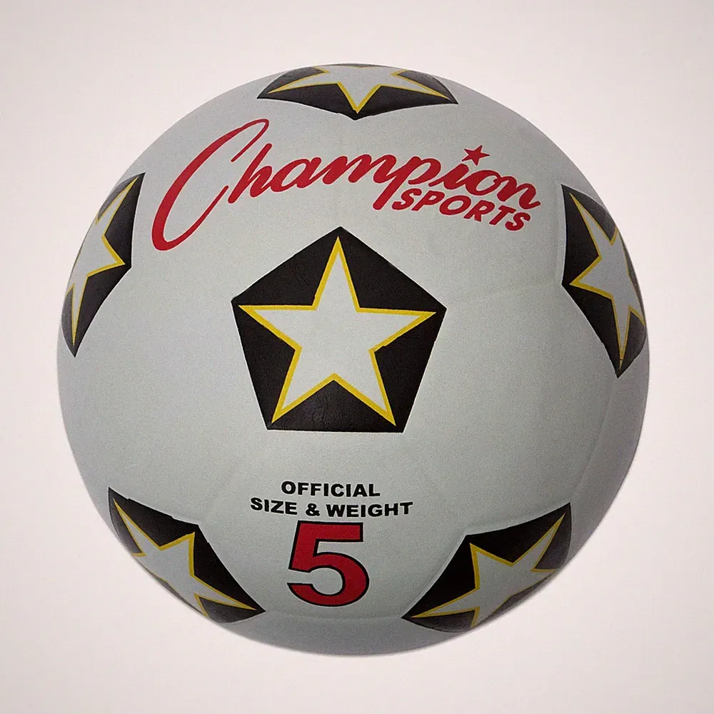 Champion Sports Size 5 Rubber Soccer Ball Indoor Outdoor Practice Black White...