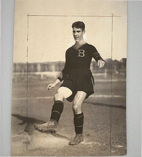 Charlie Ernst Kicking Soccer Ball Baltimore Maryland Team 1942 Press Photo