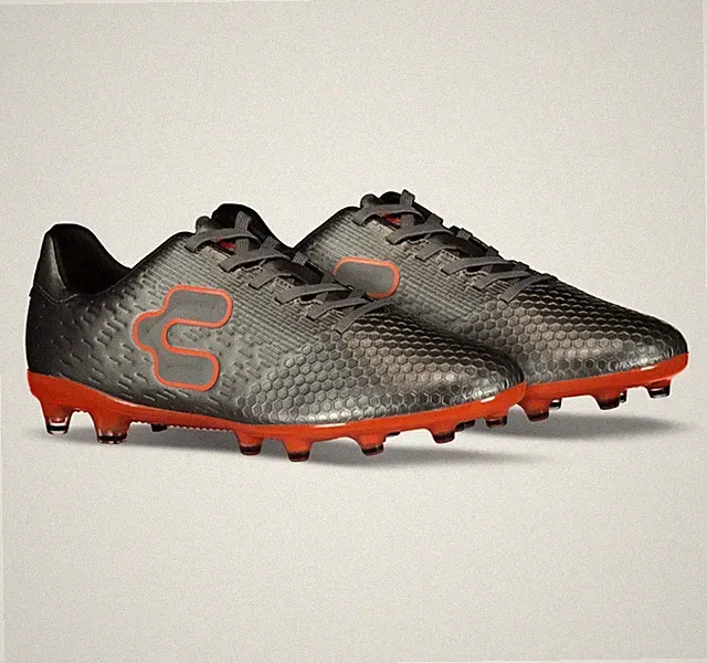 CHARLY ASSAULT FIRM GROUND GREY/ORANGE SOCCER CLEATS SIZE 10 (1029743)