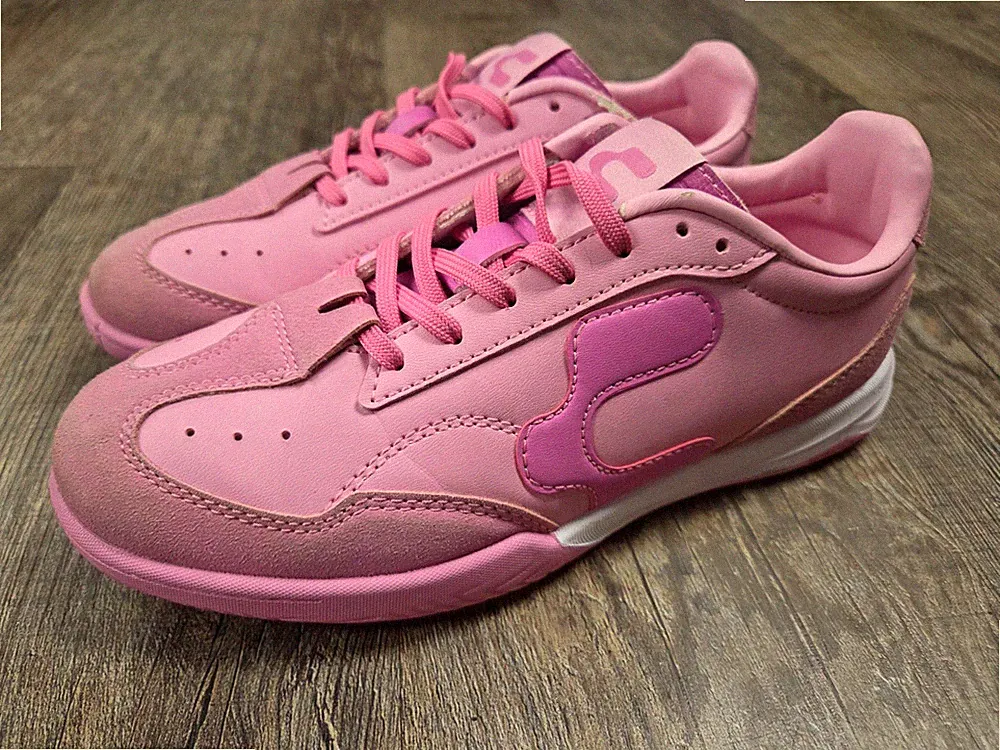 Charly Campista PU Indoor Soccer Shoes Cleats Solid Pink Girls Youth Size 4