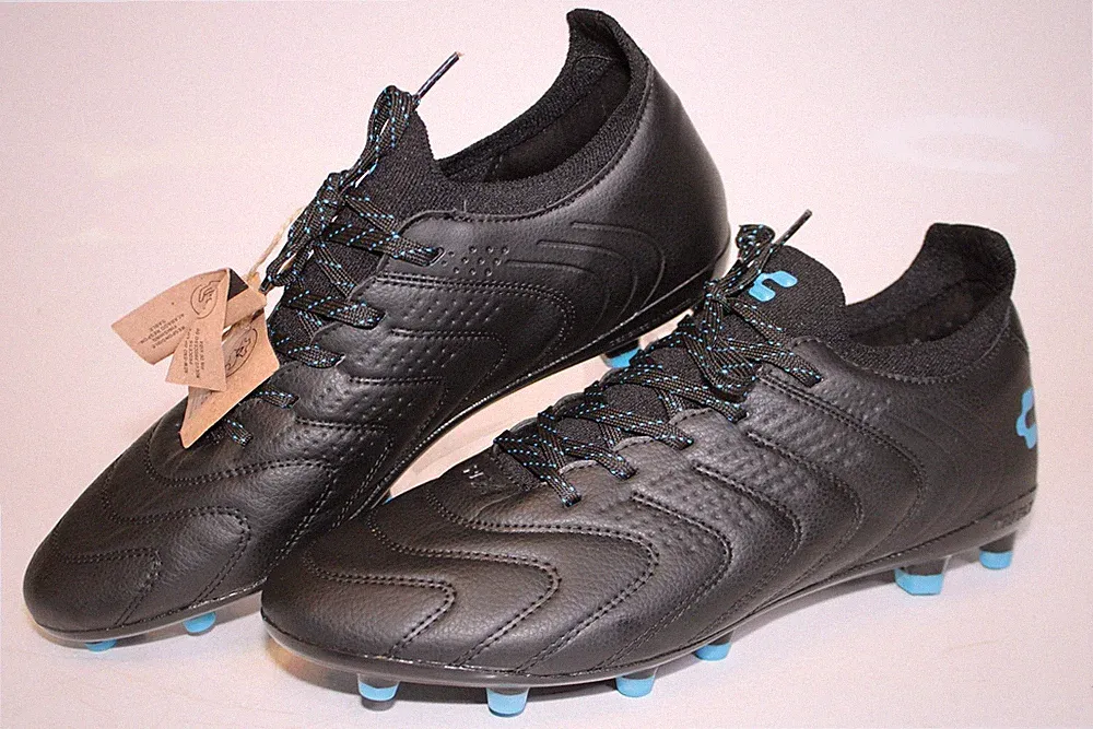 Charly Encore Black Leather FG Soccer Cleat Mens Size 9.5 27.5 NEW Shoes 1086361