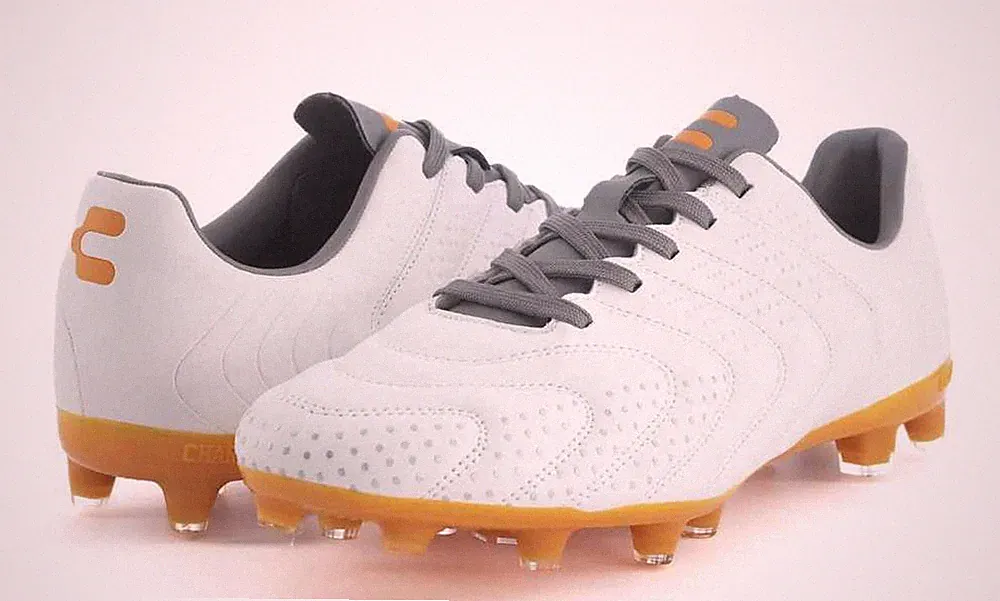 Charly Encore FG Soccer Cleats - White/Orange
