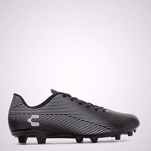 Charly Soccer Cleats Grasshopper Firm Ground Black/Silver Size 9.5