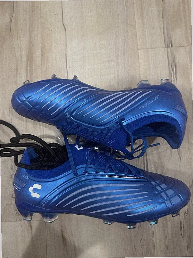 Charly Stingr PFX FG Soccer Cleats - Bright Blue/White Size 8