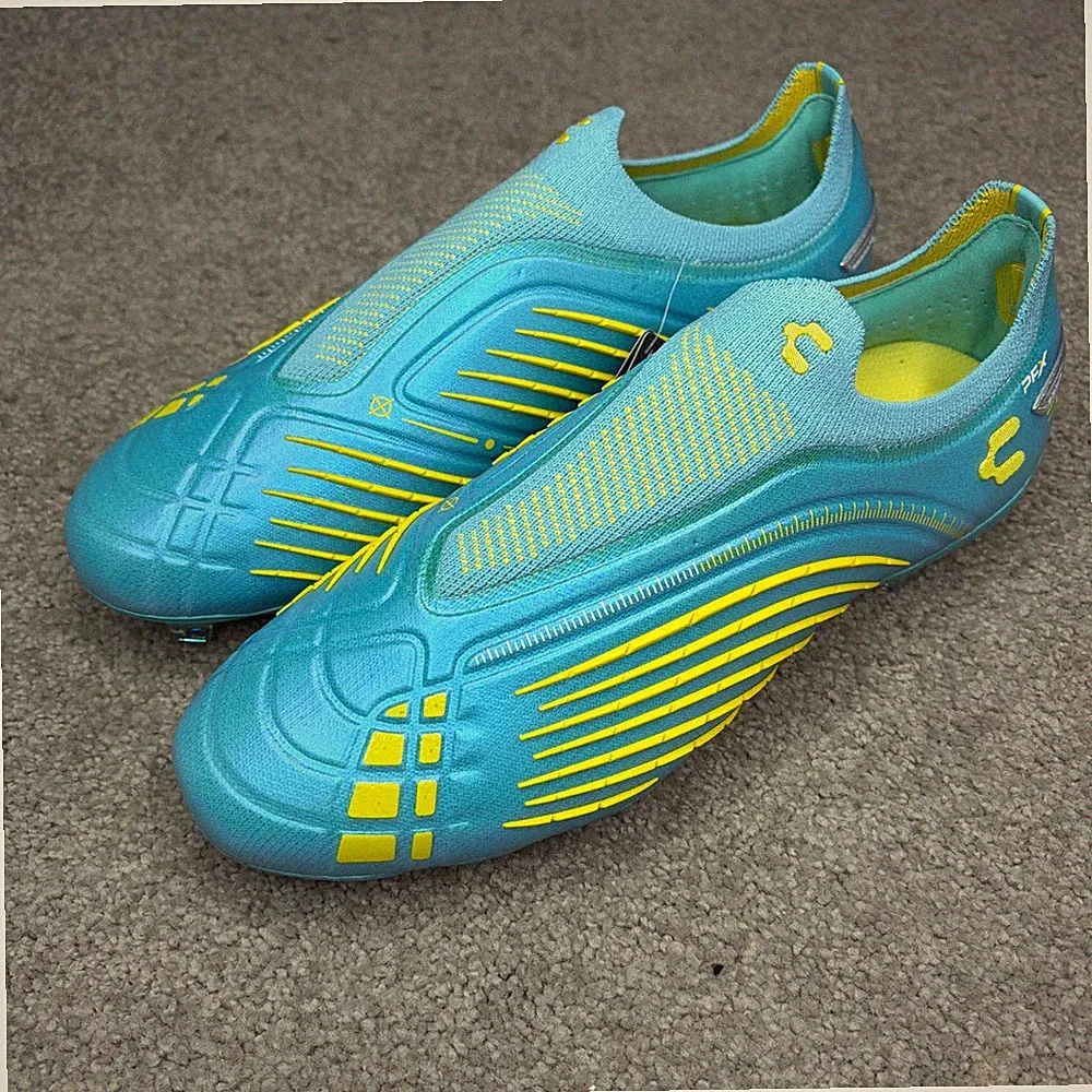 Charly Stingr PFX Soccer Cleats Laceless Aqua Silver Mens Size 9