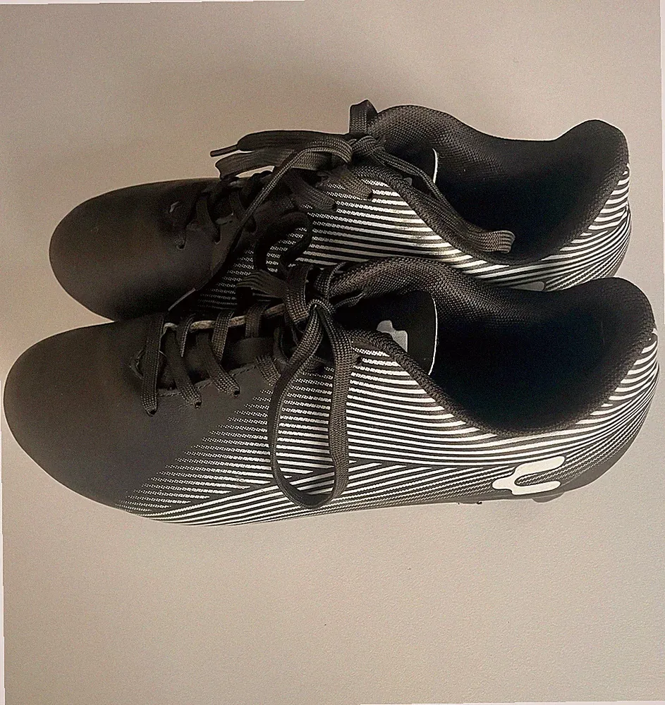 Charly Unisex Youth Soccer Cleats 1 Black Grey Laces