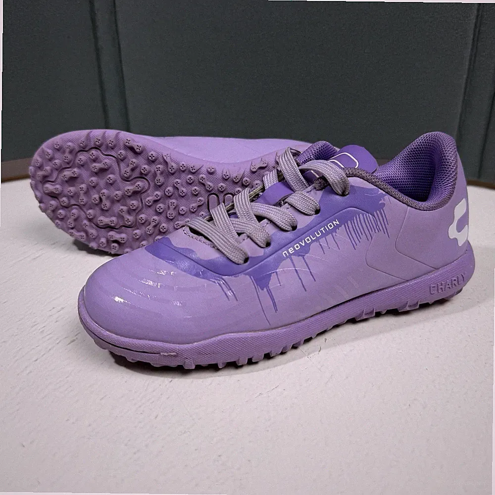 CHARLY Youth Sz 13 Kids Girls Boys Soccer Cleats Shoes Football Athletic Purple