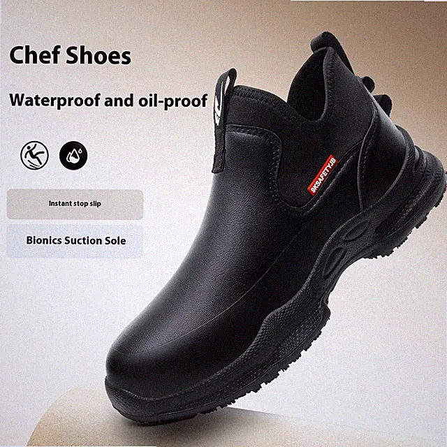 Chef Shoes Anti Slip Oil Resistant Business Casual Men's Work Bathroom Boots