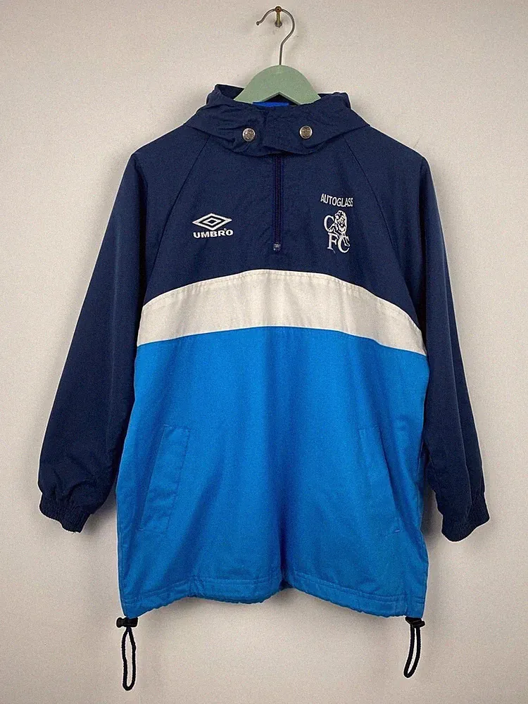 Chelsea 1990s Vintage Training Football Soccer Jacket Umbro Sz XS Men