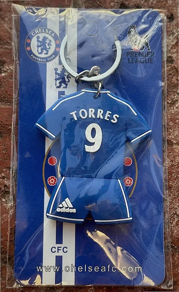 Chelsea “Fernando Torres” Soccer Jersey Key Chain #9 - Home Jersey PVC Rubber
