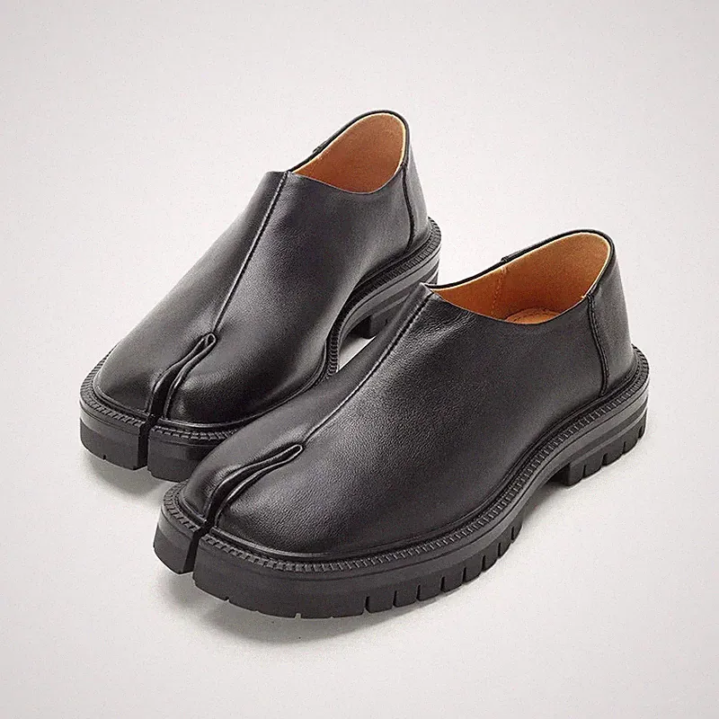 Chunky Platform Tabi Loafer Boots Men Brand Split Toe Concise Pig Trotter Shoes