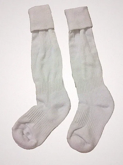Classic Youth/Child Soccer Sock ,Solid Color White, Shoe Size 2-5