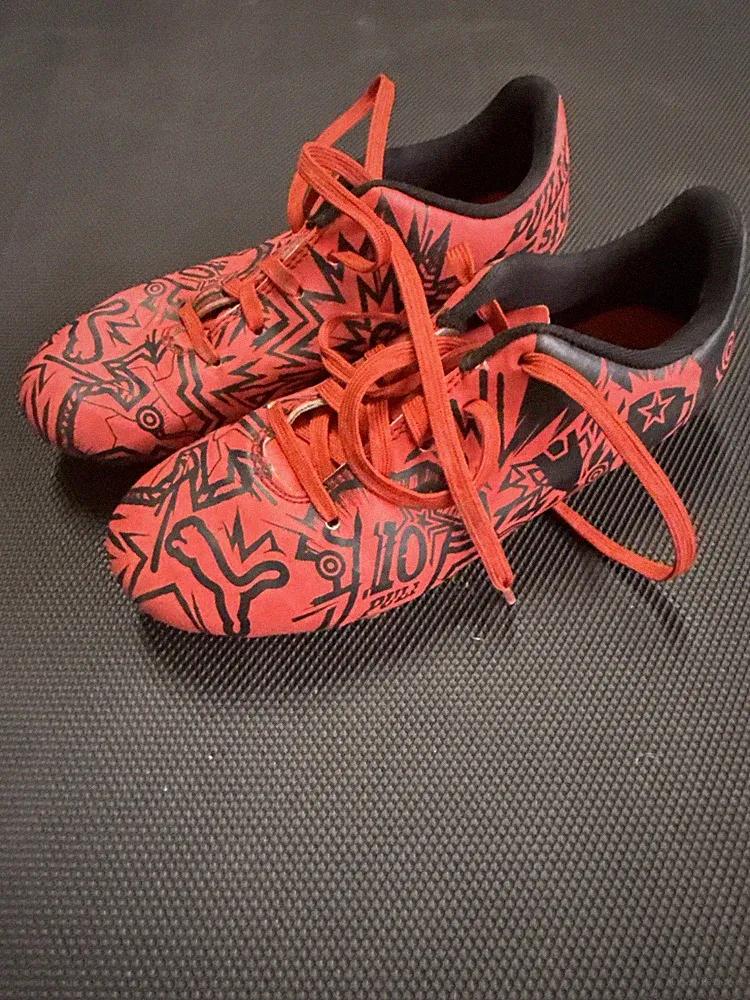 Cleats For Boys A Size 13 Kids Boys Tacto II CP FG/AG Jr Soccer Cleats Black RED