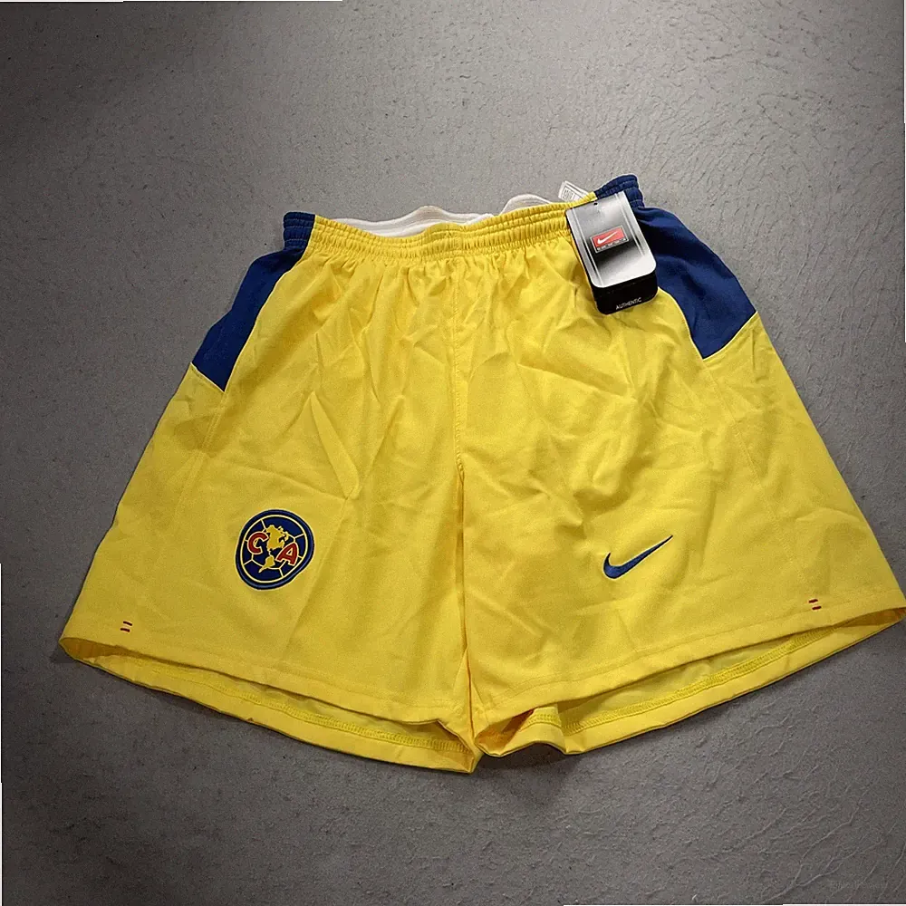 Club America Shorts Mens Large Yellow Nike Sphere Vintage Soccer Football Y2K