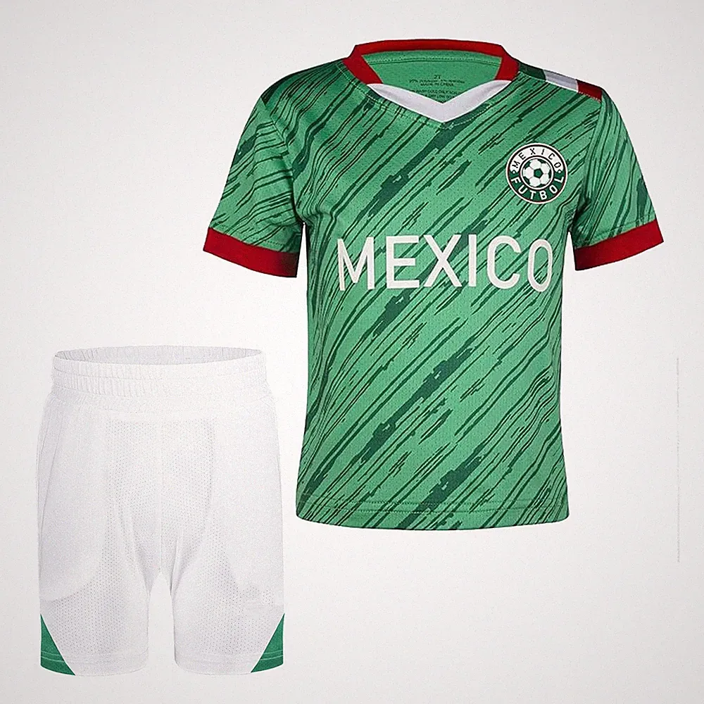Cnins Unisex Mexico Pattern Soccer Clothes Set for Kids - Boys & Girls Mexico