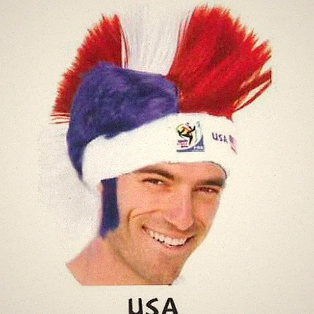 Collectible Vintage Official FIFA Soccer Mohawk Wig Hat