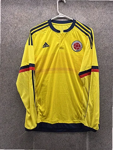 Colombia National Team Jersey Mens XL Yellow Soccer VTG 2015 Adidas Long Sleeve