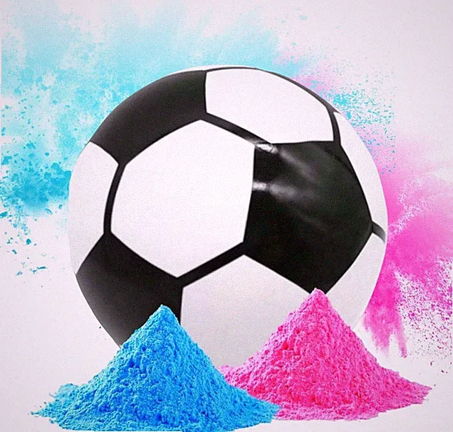 Color Blaze Gender Reveal Soccer Ball - 5.5" Ball with Pink & Blue Color Powder