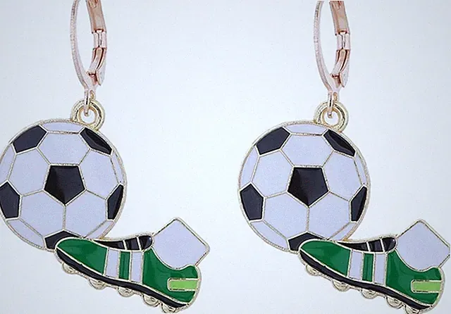 Colorful Soccer Ball Earrings Game Day World Cup Dangle Earrings for Women
