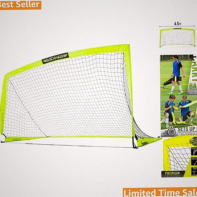 Compact Blackhawk Pop-Up Soccer Net - Ideal for Indoor, Outdoor, Youth & Adults