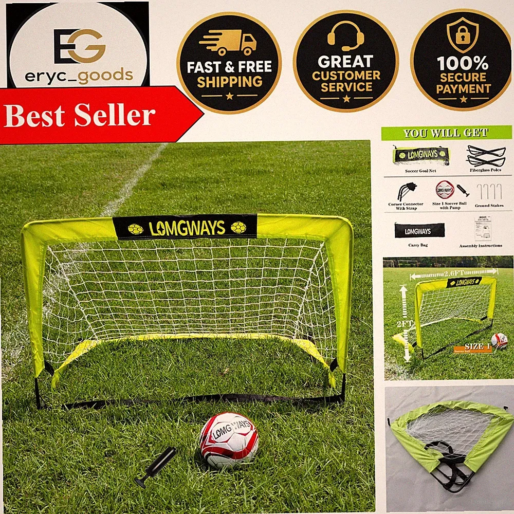 Compact Kids Soccer Goal with Carry Bag - For Skills Training Anytime, Anywhere!