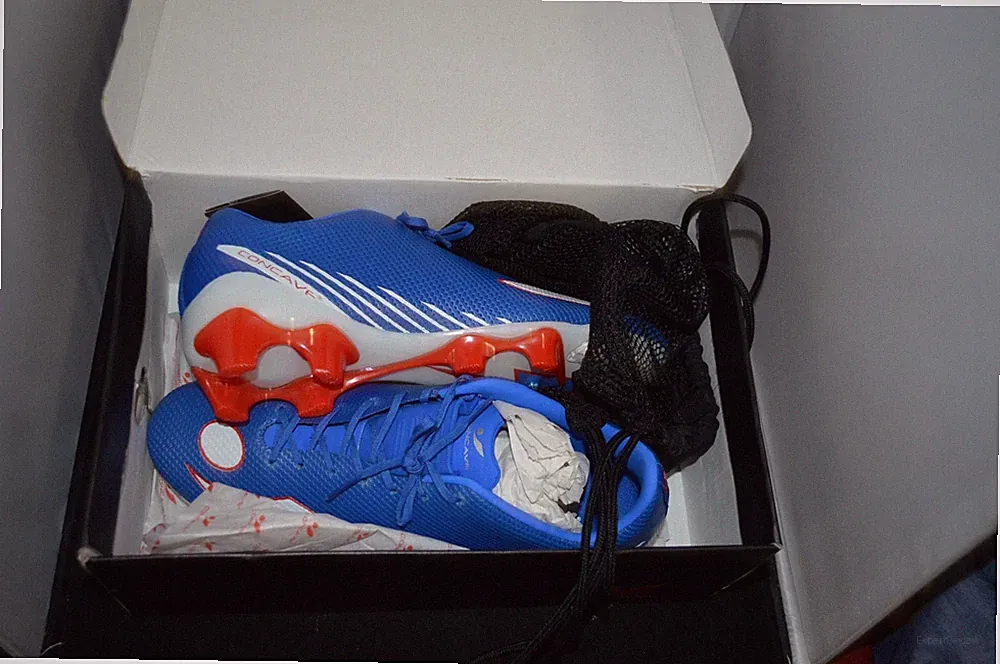 Concave Volt + FG Speed - Blue/white/red US 7.5 Soccer / Rugby Cleats V2