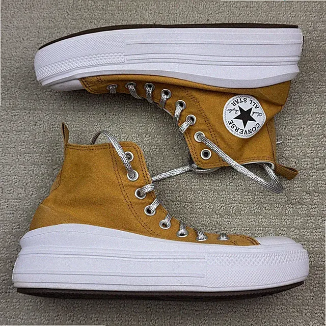 Converse Chuck Taylor All Star Move Hi Size 6 Medium Gold Youth Kids Sneakers