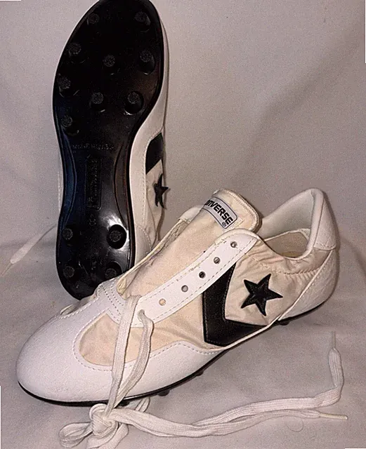 Converse Football Cleats USA Made Vintage Deadstock NOS White Black Size 8