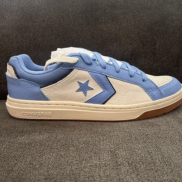 Converse Pro Blazer Classic Ox Mens 10.5 Egret Blue White Leather Suede Comfort