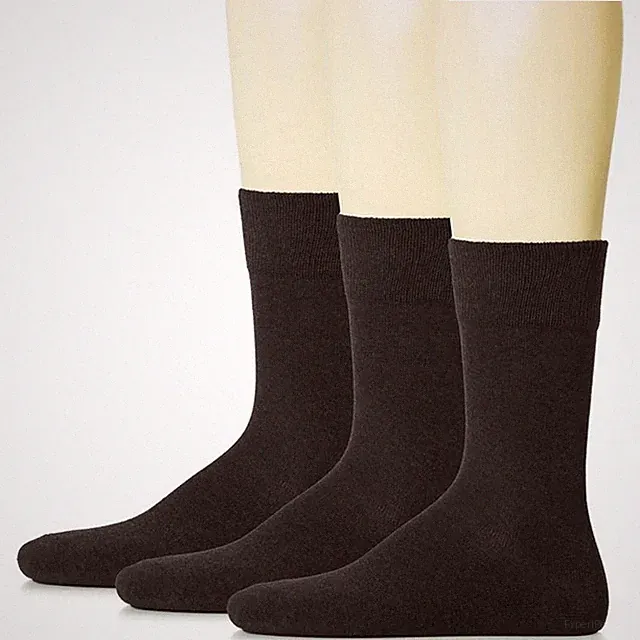 Cotton Crew Casual Dress Socks for Men, XL/L/M/S Sizes, 3 Pairs, by Hugh Ugoli
