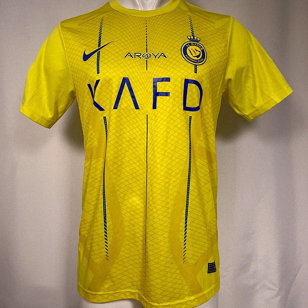 Cristiano Ronaldo #7 Al Nassr Nike Gold Soccer Jersey Men's LARGE