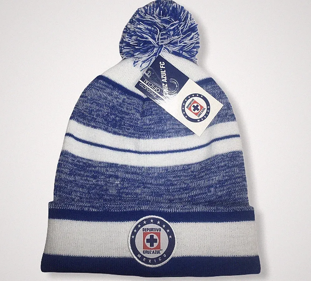Cruz Azul 2026 Official Navy Blue Cap Beanie Hat Knit Pom Winter Soccer NWT