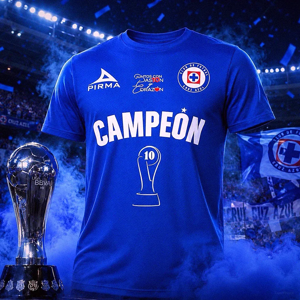 Cruz Azul Campeón 2026 T-Shirt La Décima Es Nuestra Soccer Liga MX