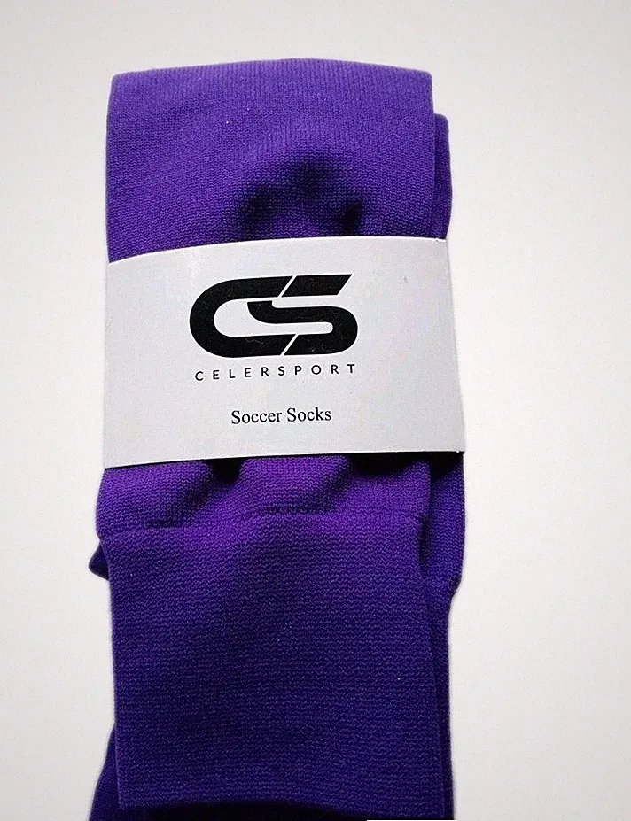 CS CelerSport Adult One Size Purple Knee High Soccer Socks 1 Pair NWT