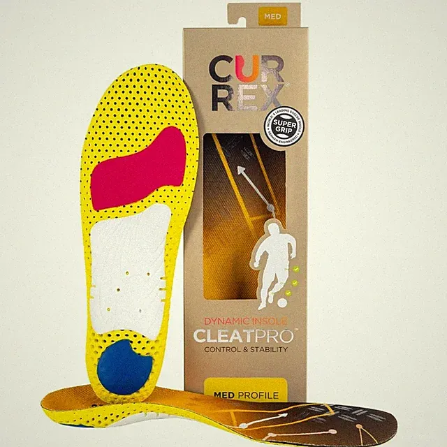 CURREX CLEATPRO Arch Support Insoles for Cleats, Shock Absorbing, Medium L