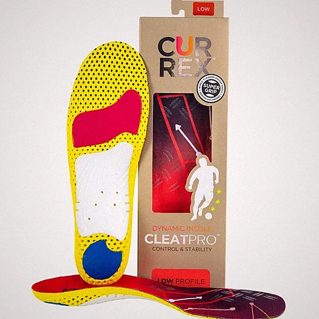 CURREX CLEATPRO Low Arch Insoles for Soccer, Football & Cleats, S