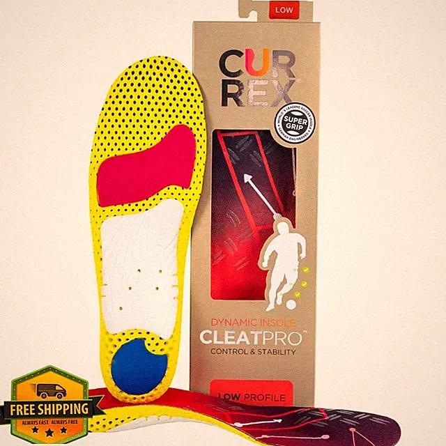 CURREX CLEATPRO Thin Arch Support Insoles Soccer Football Baseball Low Arch XS
